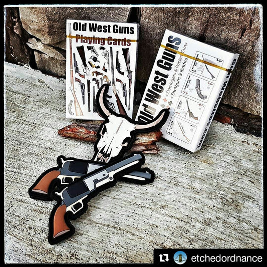 Old west guns playing cards by Etched Ordnance