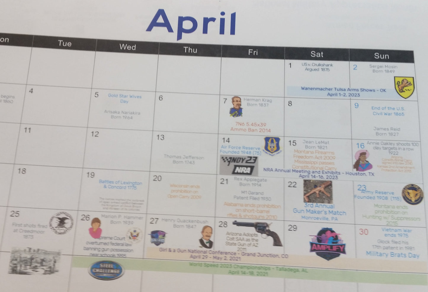 2023 Firearm Museum Calendar