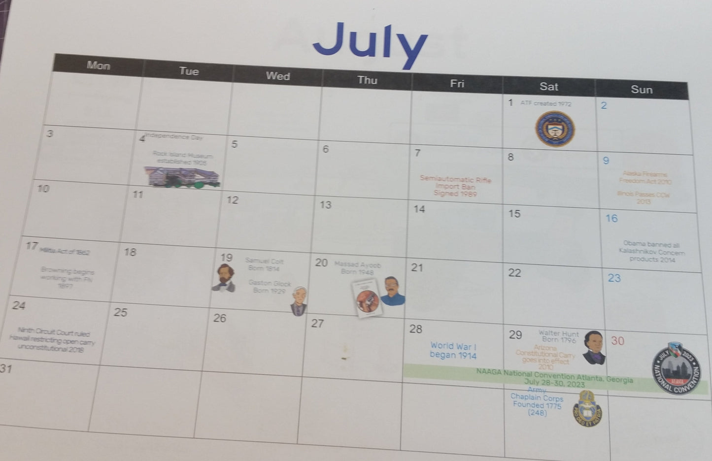 2023 Firearm Museum Calendar