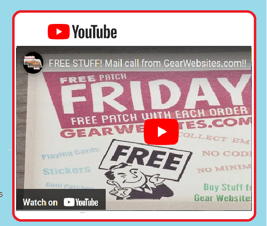 FREE STUFF! Mail call from GearWebsites.com!!
