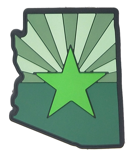 Arizona State Shape (Green) PVC Flag Patch