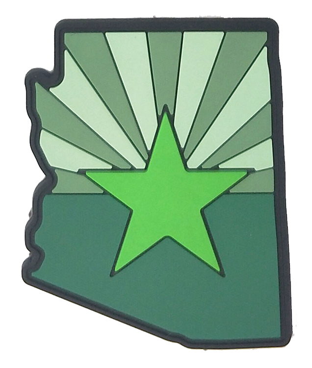 Arizona State Shape (Green) PVC Flag Patch