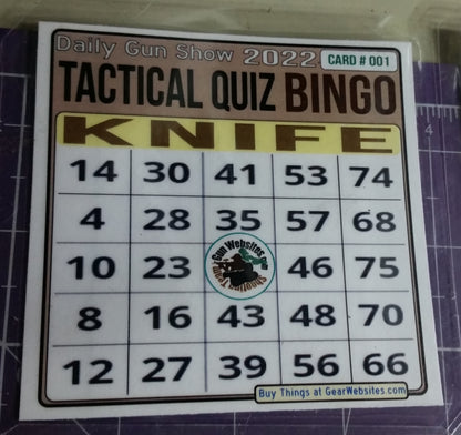 Tactical BINGO Card (Tactical Quiz - Season Two)